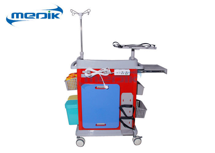 Ιατρικό καροτσάκι έκτακτης ανάγκης νοσοκομείων κάρρων συντριβής ABS με πέντε ζωηρόχρωμα συρτάρια